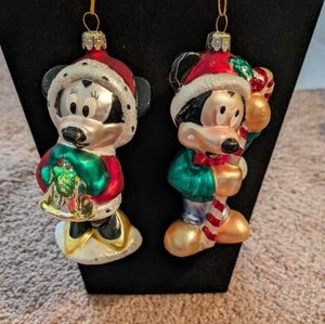 Christmas Ornaments Mickey & Minnie Mouse DISNEY